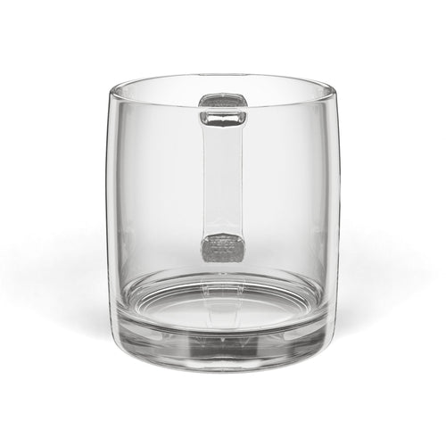 Engraved Glass Coffee Mug — Clear "I  heart NQ" Design